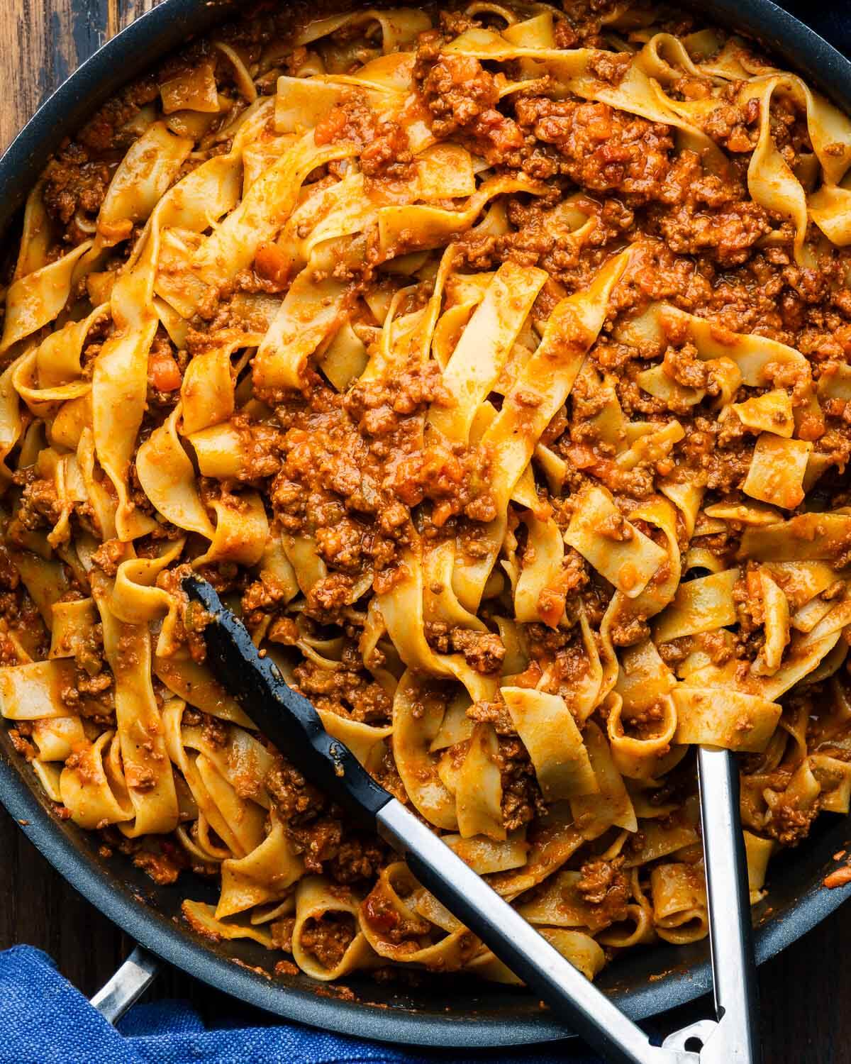mì ý sốt bò bằm pappardelle bolognese recipe